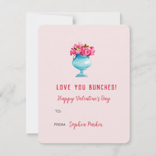 Cartão De Notas Rosas elegantes na mininota do Dia de os namorados