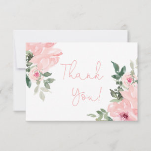 Cartão De Notas Rosas rosa, obrigado floral