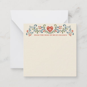Cartão De Notas Rosemaling Natal Nórdico