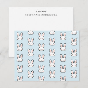Cartão De Notas Rosto de Coelho Bonito Personalizado