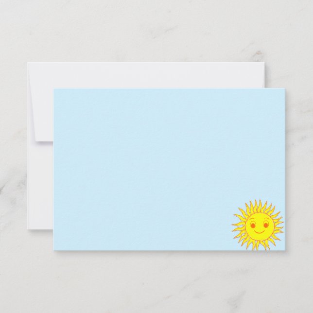 Cartão De Notas Rosto Feliz Sol (Frente)