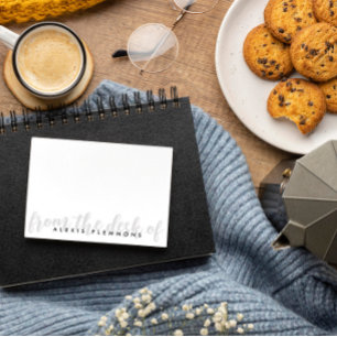 Cartão De Notas Roteiro de Caligrafia de cinzas da Mesa do