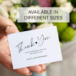 Cartão De Notas Roteiro de chá de bebê econômico agradecimento pre