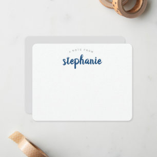 Cartão De Notas Roteiro Divertido Azul Personalizado Plano