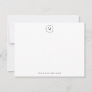 Cartão De Notas Royal Monographic Crest Smokey Cinzas Personalizad