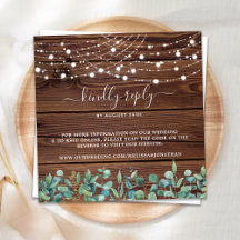 RSVP de Casamento de Código QR Luzes de Cadeia Rus