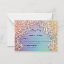 RSVP de Casamento de Lace Delicado
