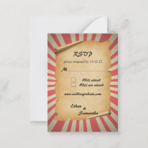 RSVP de Casamento do Tema do Circo