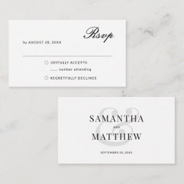 Cartão De Notas RSVP de Casamento Minimalista Elegante DO ORÇAMENT