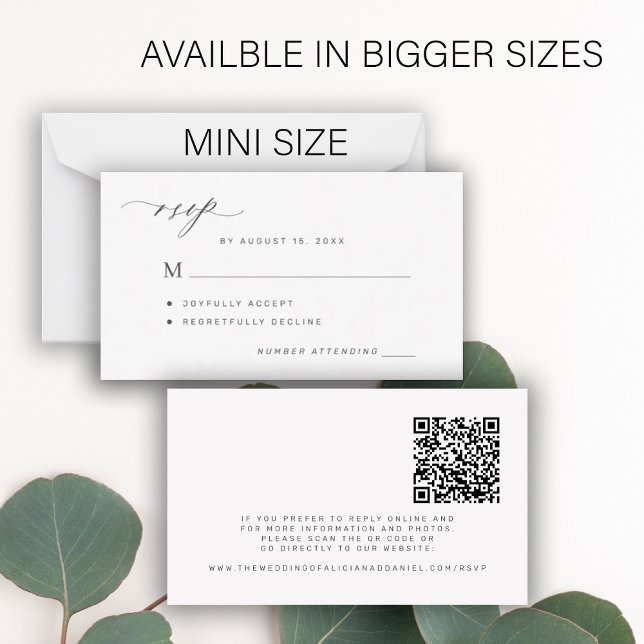 Cartão De Notas RSVP de casamento simples preto e branco do código (Criador carregado)