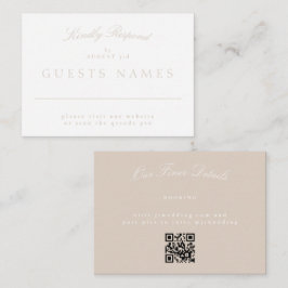 Cartão De Notas RSVP de CÓDIGO QR do CÓDIGO QR do Blush Clássico E