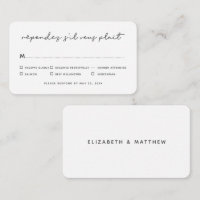 RSVP de Opção de Refeição de Casamento Chic Elegan