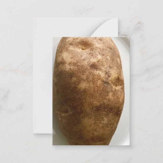 Cartão De Notas Russet Potato on White Plate Photograph (Frente)