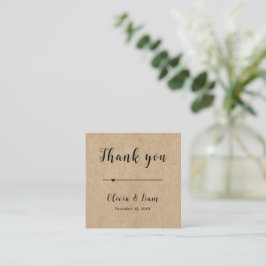 Cartão De Notas Rustic Paper Weding Obrigado