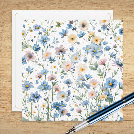 Cartão De Notas Rustic Wildflower Patterned Botanical Garden