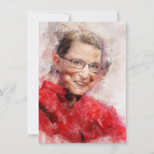 Cartão De Notas Ruth Bader Ginsburg Smiling Watercolor Retrato R