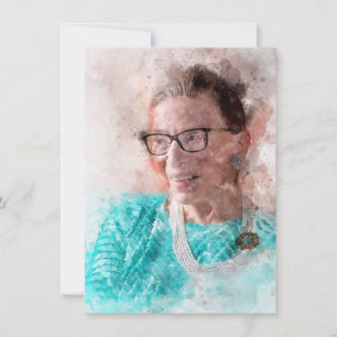 Cartão De Notas Ruth Bader Ginsburg Smiling Watercolor Retrato T