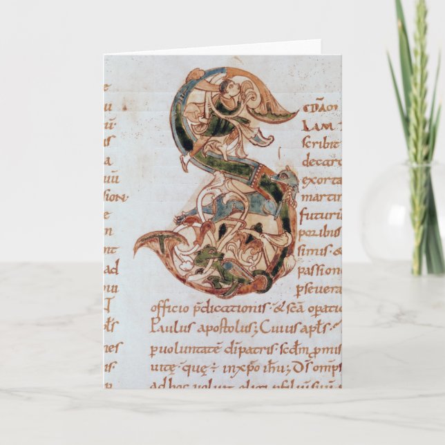 Cartão De Notas S da inicial de Historiated ' (Frente)