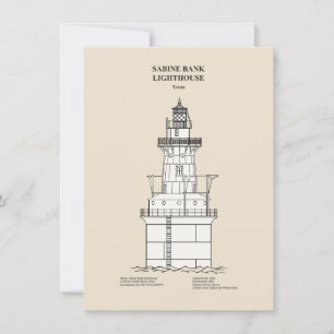 Cartão De Notas Sabine Bank Lighthouse - Texas - SBD