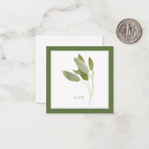 Cartão De Notas SAGE FRESCO Quadrado Plano 6,35cm / Verde