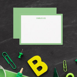 Cartão De Notas Sage Green minimalista, limite do Solteiro, person