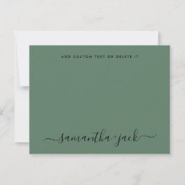 Cartão De Notas Sage Greenery Stylish Script Elegant Minimalist