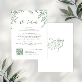 Cartão De Notas Sage Hand Drawn Monogram Whimsical Wedding Details