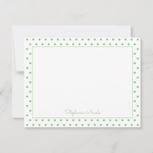 Cartão De Notas Sage Polka Simples Personalizado Limite Fino da Li