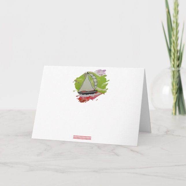 Cartão De Notas Sailboat Paintaft (Frente)