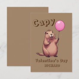 Cartão De Notas Sala de aula Capybara, Dia de os namorados Capy