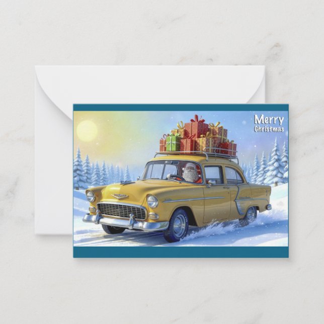 Cartão De Notas Santa Claus Greeting Card Oldtimer (Frente)