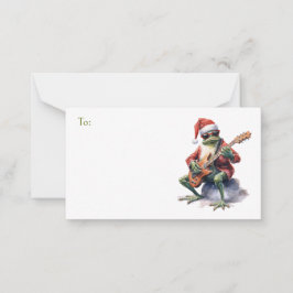 Cartão De Notas Sapo de Natal Banda de Rock para/do Presente