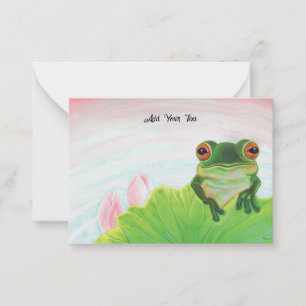 Cartão De Notas Sapo Verde Relaxando Personalizado