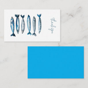 Cartão De Notas Sardinha portuguesa aquarela