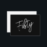 Cartão De Notas Script 50th Birthday Black<br><div class="desc">Crie seu próprio Script 50th Birthday Black Note Card! Personalize esta design com seu próprio texto. Você pode personalizar ainda mais este design selecionando o botão "Editar Detalhes",  se desejar.</div>