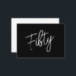 Cartão De Notas Script 50th Birthday Black<br><div class="desc">Crie seu próprio Script 50th Birthday Black Note Card! Personalize esta design com seu próprio texto. Você pode personalizar ainda mais este design selecionando o botão "Editar Detalhes",  se desejar.</div>