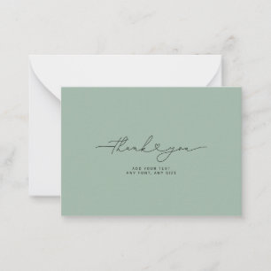 Cartão De Notas Script de Agradecimento Coração Elegante 3,5"X2.5"