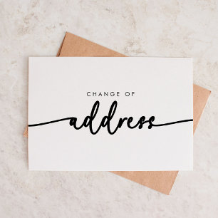 Cartão De Notas Script de alteração de endereço minimalista modern