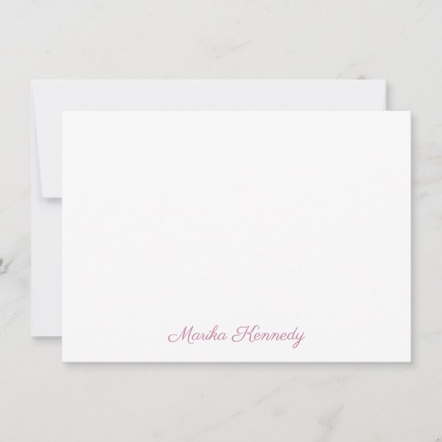 Cartão De Notas Script de assinatura personalizada rosa-pink-pink  (Frente)