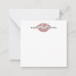 Cartão De Notas Script de caligrafia de Lábios com tinturas de vin