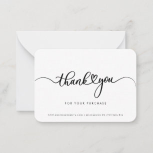 Cartão De Notas Script de logotipo simples para empresas Obrigado