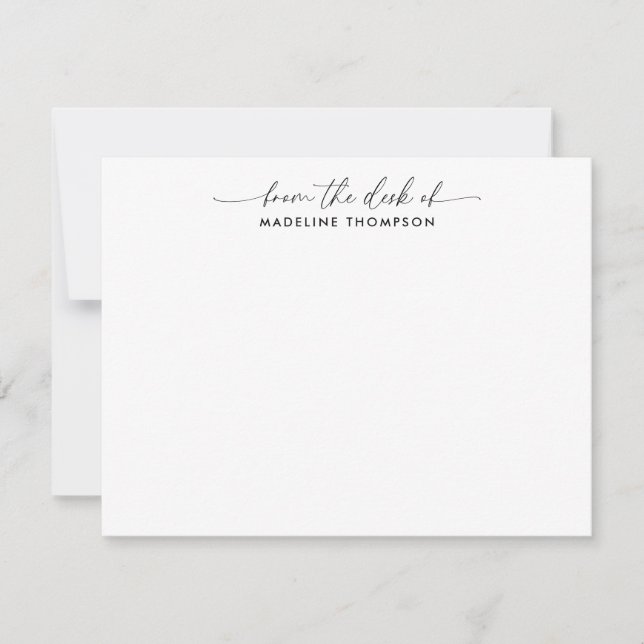 Cartão De Notas Script de tendências modernas da escrivaninha do n (Frente)