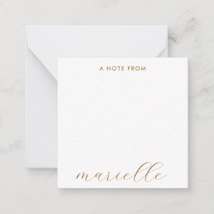 Cartão De Notas Script Dourado Personalizado de Script Monograma E