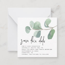 Cartão De Notas Script Informal Eucalyptus Salvar a Data