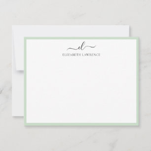 Cartão De Notas Script manuscrito elegante monograma