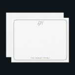 Cartão De Notas Script Monograma Bonito Carta da Família Verde<br><div class="desc">Este design apresenta uma borda dupla fina com espaço para um monograma bonito de script na parte superior e nome/texto na parte inferior. Clique no botão personalizar se quiser ajustar os elementos de design e/ou modificar o texto! Variações deste design, cores adicionais, além de coordenar produtos estão disponíveis em nosso...</div>