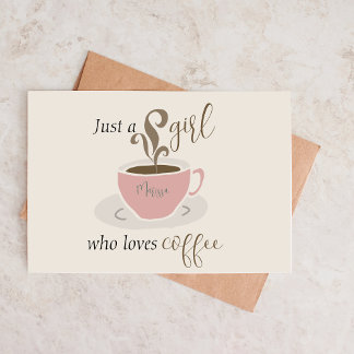 Cartão De Notas Script Personalizado do Café Lover para Ela