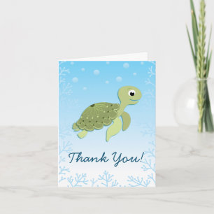 Cartão De Notas Sea Turtle Kid Cute Ocean Thank You Stationary