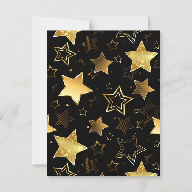 Cartão De Notas Seamless pattern with Golden Stars (Frente)