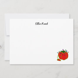 Cartão De Notas Seamstress Red Pin Cushion Seamstress